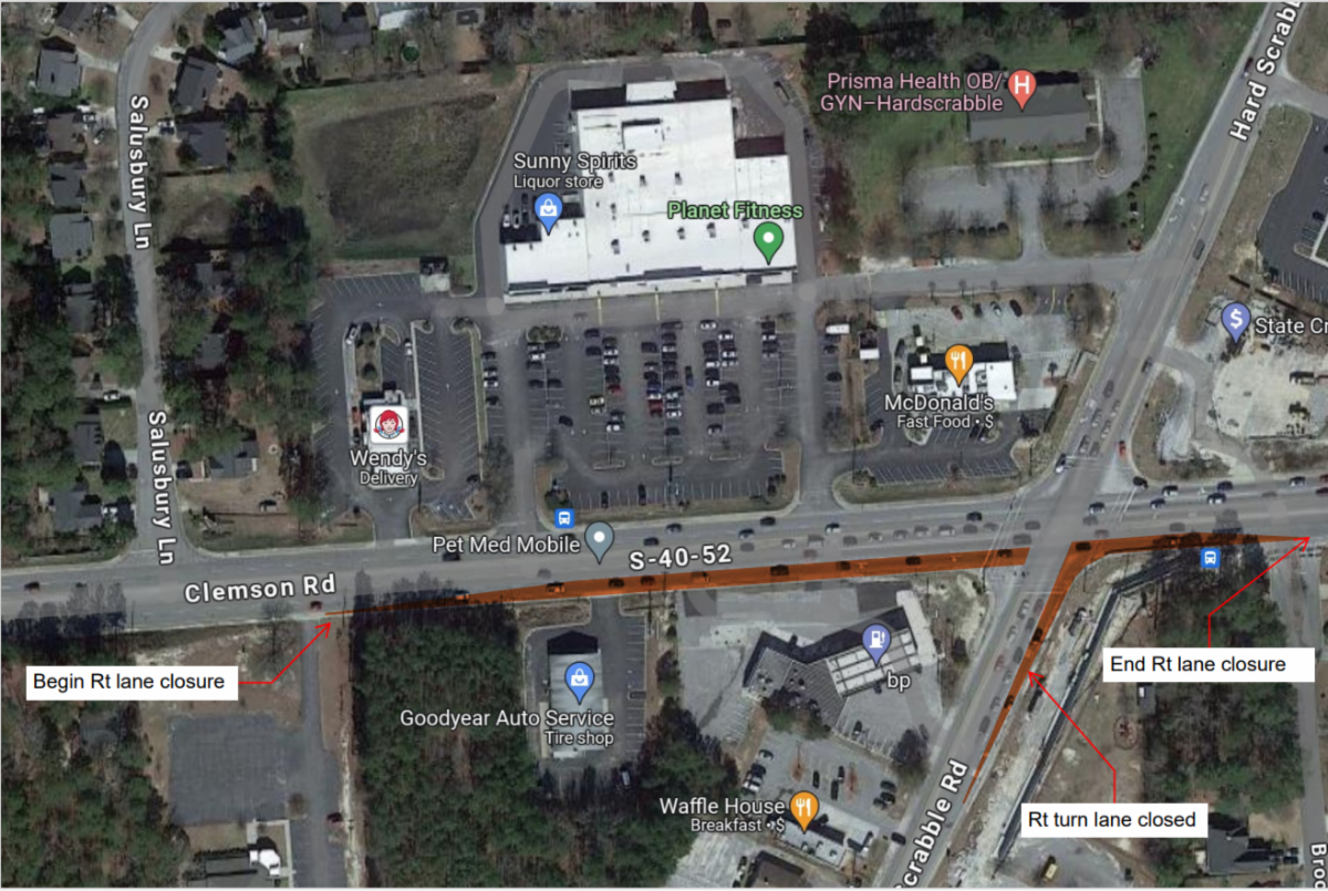 Temporary lane closure on Clemson Road this week - SCDOT Press