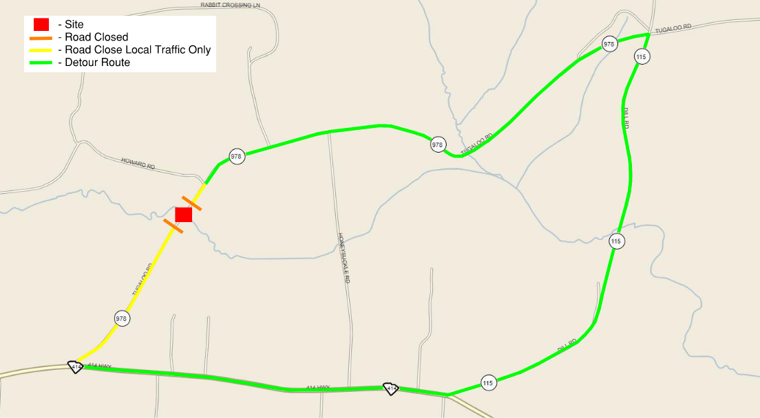 SCDOT to close Tugaloo Road Bridge in Greenville County - SCDOT Press